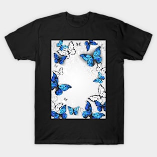 Frame with butterflies morpho T-Shirt